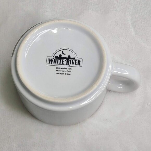 White River Cardinal on Birch Stackable Coffee Mugs Set of 4 With Rack Rustic - Picture 8 of 16